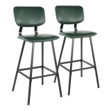 LumiSource Foundry Barstool - Set of 2 - GREEN