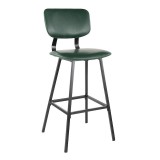 LumiSource Foundry Barstool - Set of 2 - GREEN - Perspective