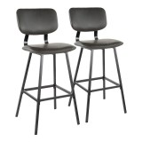 LumiSource Foundry Barstool - Set of 2 - GREY