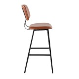 LumiSource Foundry Barstool - Set of 2 - COGNAC - Side