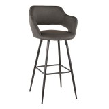 LumiSource Margarite Barstool - Set of 2 - GREY - Perspective
