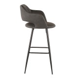 LumiSource Margarite Barstool - Set of 2 - GREY - Side