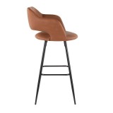 LumiSource Margarite Barstool - Set of 2 - BROWN - Side