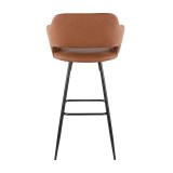 LumiSource Margarite Barstool - Set of 2 - BROWN - Rear