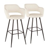 LumiSource Margarite Barstool - Set of 2 - CREAM 