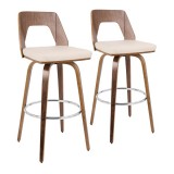 LumiSource Trilogy 30" Barstool - Set of 2 - CREAM 