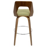 LumiSource Trilogy 30" Barstool - Set of 2 - CREAM - GREEN - Rear