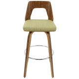 LumiSource Trilogy 30" Barstool - Set of 2 - CREAM - GREEN - Front