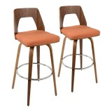 LumiSource Trilogy 30" Barstool - Set of 2 - ORANGE 
