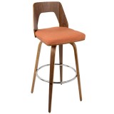 LumiSource Trilogy 30" Barstool - Set of 2 - ORANGE - Perspective