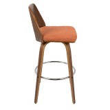 LumiSource Trilogy 30" Barstool - Set of 2 - ORANGE - Side