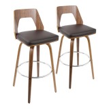 LumiSource Trilogy 30" Barstool - Set of 2 - BROWN 