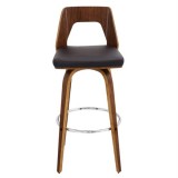 LumiSource Trilogy 30" Barstool - Set of 2 - BROWN - Front