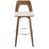 LumiSource Trilogy 30" Barstool - Set of 2 - CREAM - Front