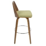 LumiSource Trilogy 30" Barstool - Set of 2 - CREAM - GREEN - Side