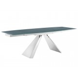 STANZA - MOTORIZED Extendable Stainless Steel / Gray Dining Table