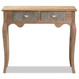 Baxton Studio Clarice Natural Brown 2 Drawers Console Table