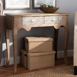 Baxton Studio Clarice Natural Brown 2 Drawers Console Table