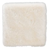 Baxton Studio Valle White Faux Fur Upholstered Ottoman