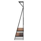 Baxton Studio Laima Distressed Wood Black Metal Entryway Coat Hanger