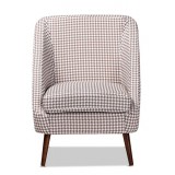 Baxton Studio Gia Brown White Houndstooth Accent Chair