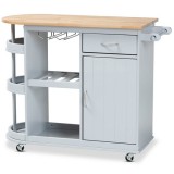 Baxton Studio Donnie Two-Tone Kitchen Storage Cart