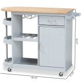 Baxton Studio Donnie Two-Tone Kitchen Storage Cart