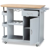 Baxton Studio Donnie Two-Tone Kitchen Storage Cart
