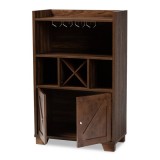 Baxton Studio Carrie Walnut Brown Wood Wine Storage Cabinet