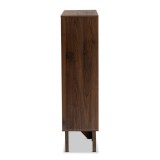 Baxton Studio Senja White Walnut Brown Wood 9 Shelf Bookcase