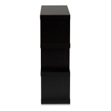 Baxton Studio Dora Dark Brown Wood 3 Tier Geometric Bookshelf