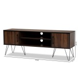 Baxton Studio Corina Two Tone Walnut Black Wood TV Stand