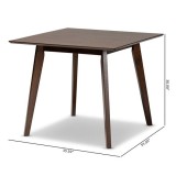 Baxton Studio Pernille Walnut Square Dining Table