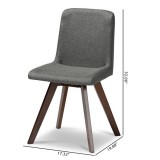 Baxton Studio Pernille Grey Fabric Upholstered Dining Chairs - Set of 4