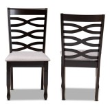Baxton Studio Lanier Grey Dark Brown Dining Chair - Set of 2