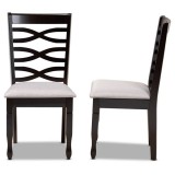 Baxton Studio Lanier Grey Dark Brown Dining Chair - Set of 2