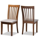 Baxton Studio Minette Grey Walnut Dining Chair - Set of 2