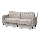 Baxton Studio Colby Light Grey Fabric Upholstered Sleeper Sofa