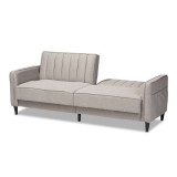 Baxton Studio Colby Light Grey Fabric Upholstered Sleeper Sofa