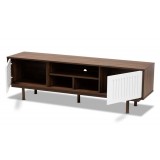 Baxton Studio Meike Walnut White TV Stand