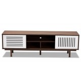 Baxton Studio Meike Walnut White TV Stand