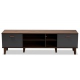 Baxton Studio Moina Walnut Grey Wood TV Stand