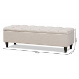 Baxton Studio Brette Beige Fabric Upholstered Storage Bench Ottoman