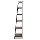 Baxton Studio Ceren Distressed Wood 5 Tier Ladder Shelf
