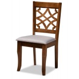 Baxton Studio Mael Grey Walnut 4-Piece Dining Chair Set