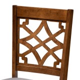 Baxton Studio Mael Grey Walnut 4-Piece Dining Chair Set