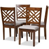 Baxton Studio Caron Grey Fabric Upholstered 4-Piece Dining Chair Set