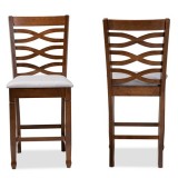 Baxton Studio Lanier Upholstered 2-Piece Wood Counter Height Pub Chair Set 