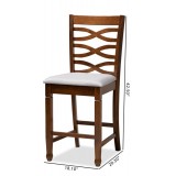 Baxton Studio Lanier Upholstered 2-Piece Wood Counter Height Pub Chair Set 