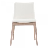 Moe's Home Collection Deco Oak Dining Chair White PVC - Set Of Two - Front